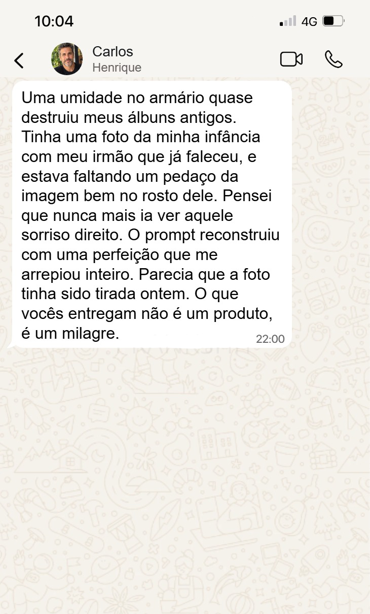 Depoimento do Carlos E. sobre o Retrato Eterno